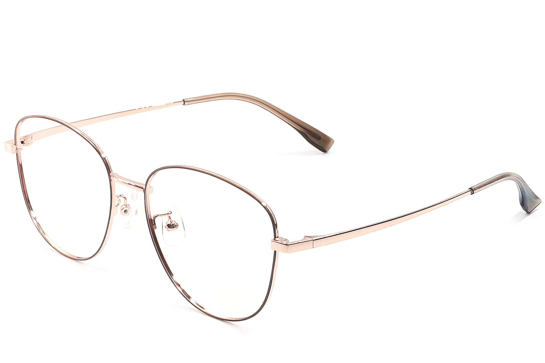 Oval Brown Metal Glasses #BS1924-0444