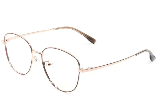 Lunettes ovales en métal marron #BS1924-0444