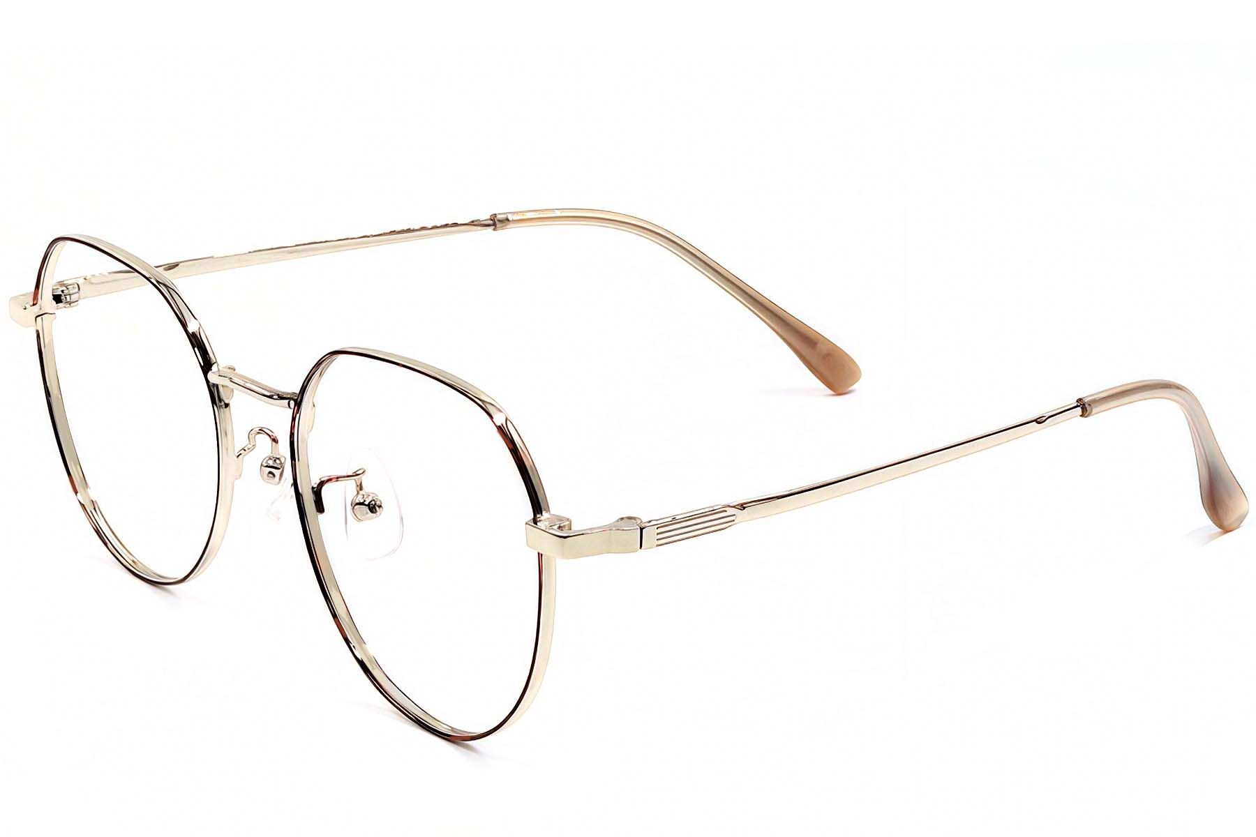 Gafas ovaladas de metal con efecto carey #BS1924-0448