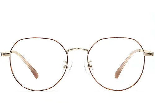 Lunettes ovales en métal écaille de tortue #BS1924-0448
