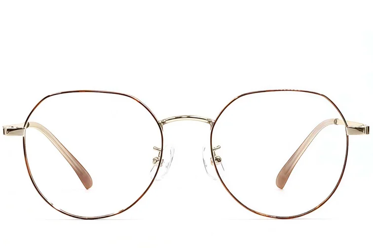 Oval Tortoiseshell Metal Glasses #BS1924-0448