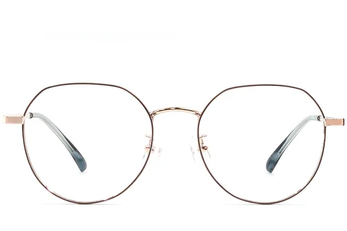 Lunettes ovales en métal marron #BS1924-0450