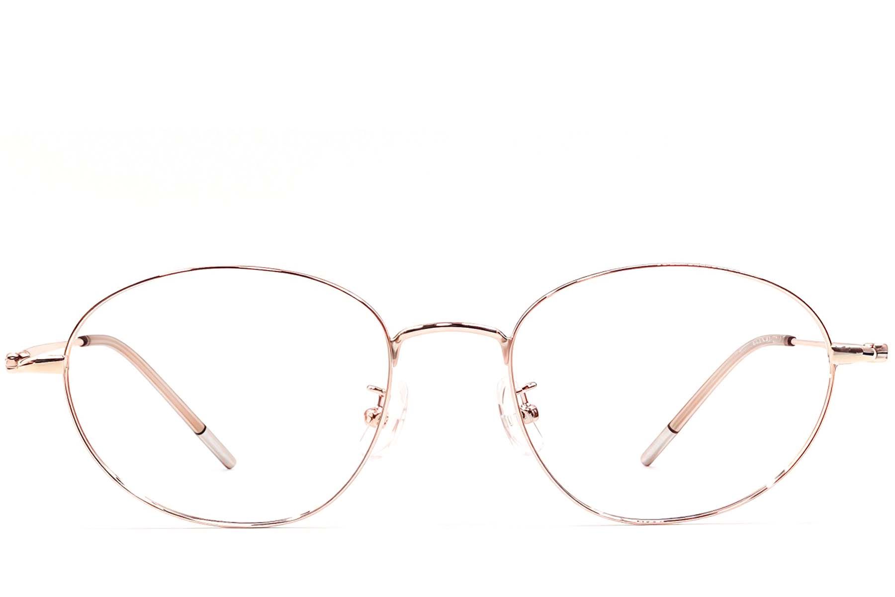 Lunettes ovales en métal rose #BS1924-0451