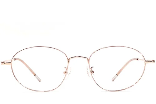 Lunettes ovales en métal rose #BS1924-0451