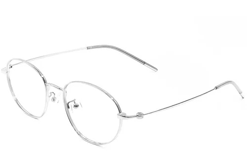 Lunettes ovales en métal argenté #BS1924-0452