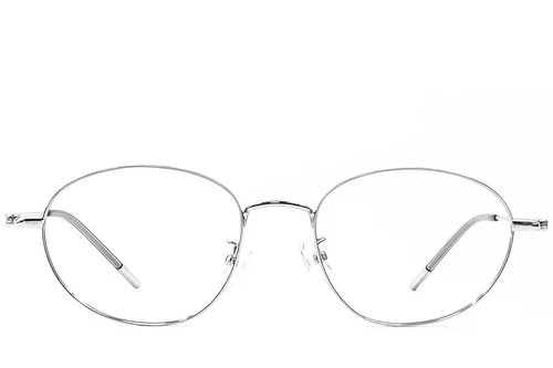 Lunettes ovales en métal argenté #BS1924-0452