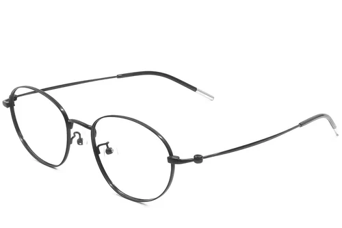 Lunettes ovales en métal noir #BS1924-0453