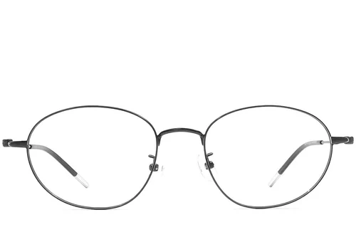 Lunettes ovales en métal noir #BS1924-0453