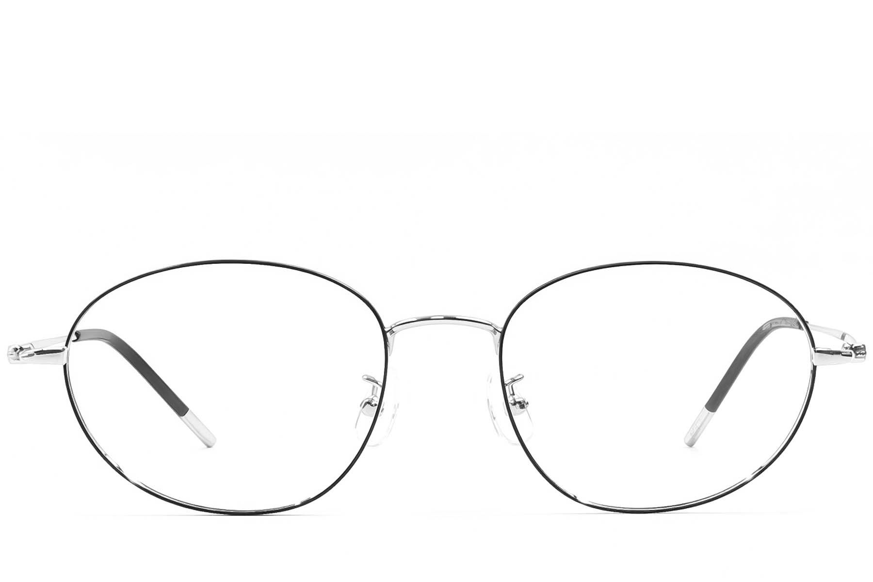 Ovale schwarze Metallbrille #BS1924-0455