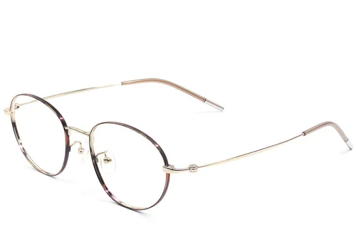 Lunettes ovales en métal écaille de tortue #BS1924-0456