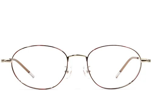 Lunettes ovales en métal écaille de tortue #BS1924-0456