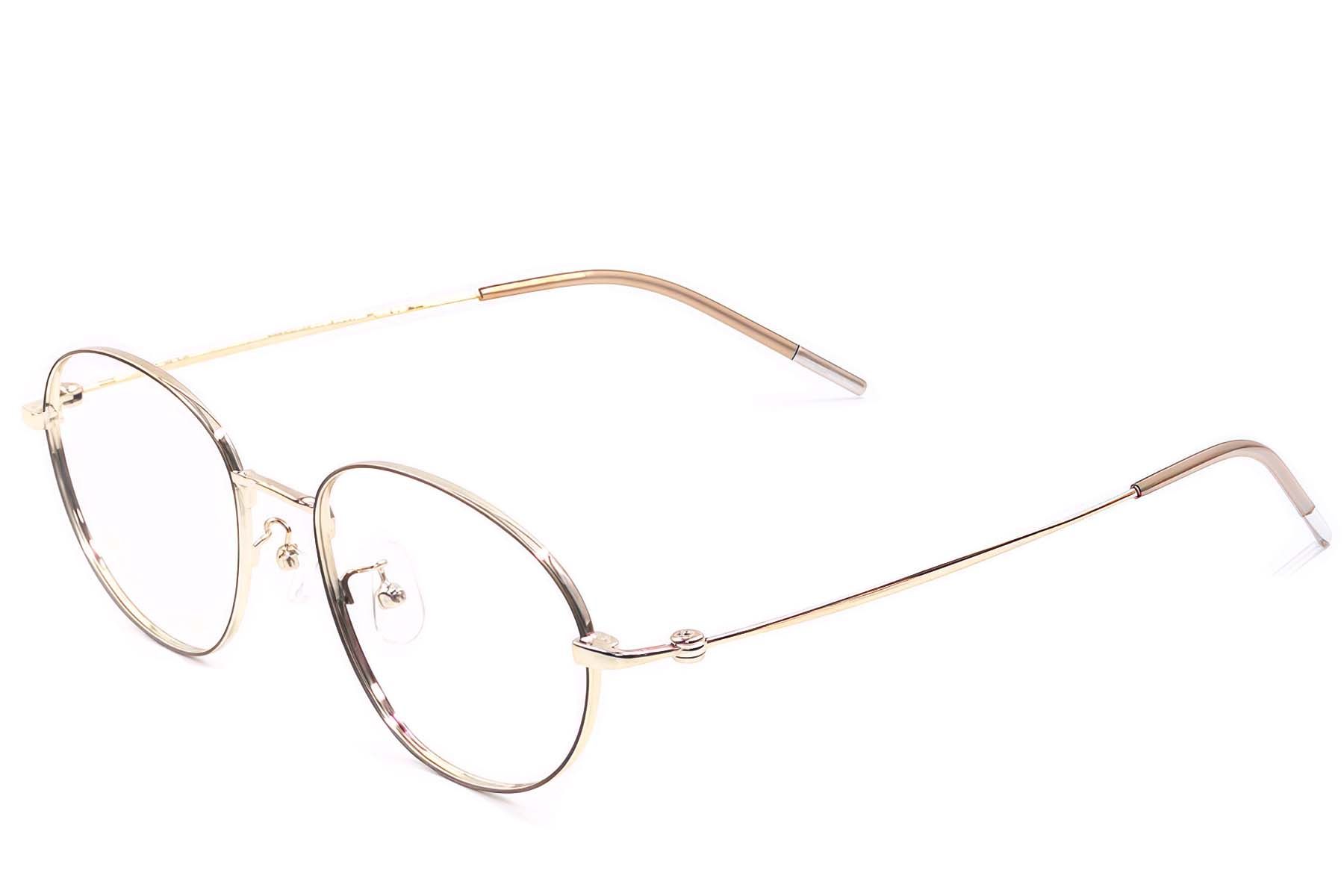 Lunettes ovales en métal marron #BS1924-0457