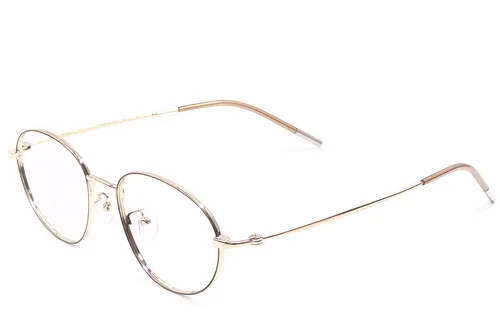 Lunettes ovales en métal marron #BS1924-0457