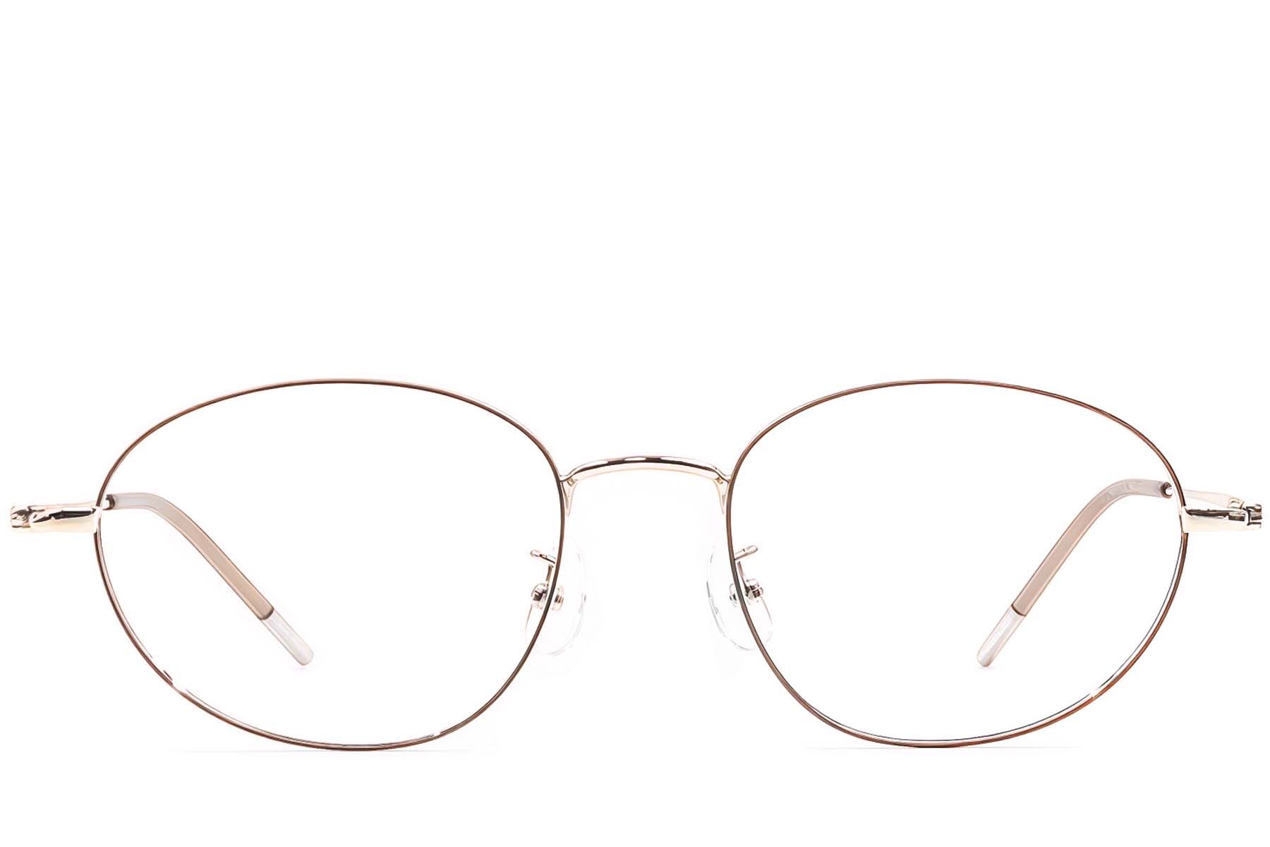 Lunettes ovales en métal marron #BS1924-0457