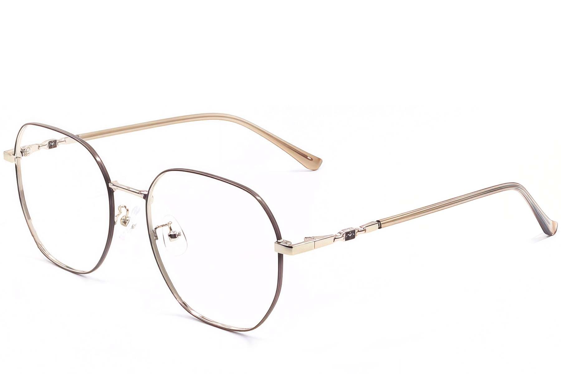 Geometrische braune Metallbrille #BS1924-0463
