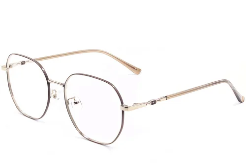 Lunettes géométriques en métal marron #BS1924-0463