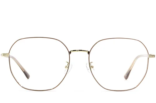 Lunettes géométriques en métal marron #BS1924-0463