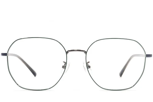 Lunettes géométriques en métal vert #BS1924-0465