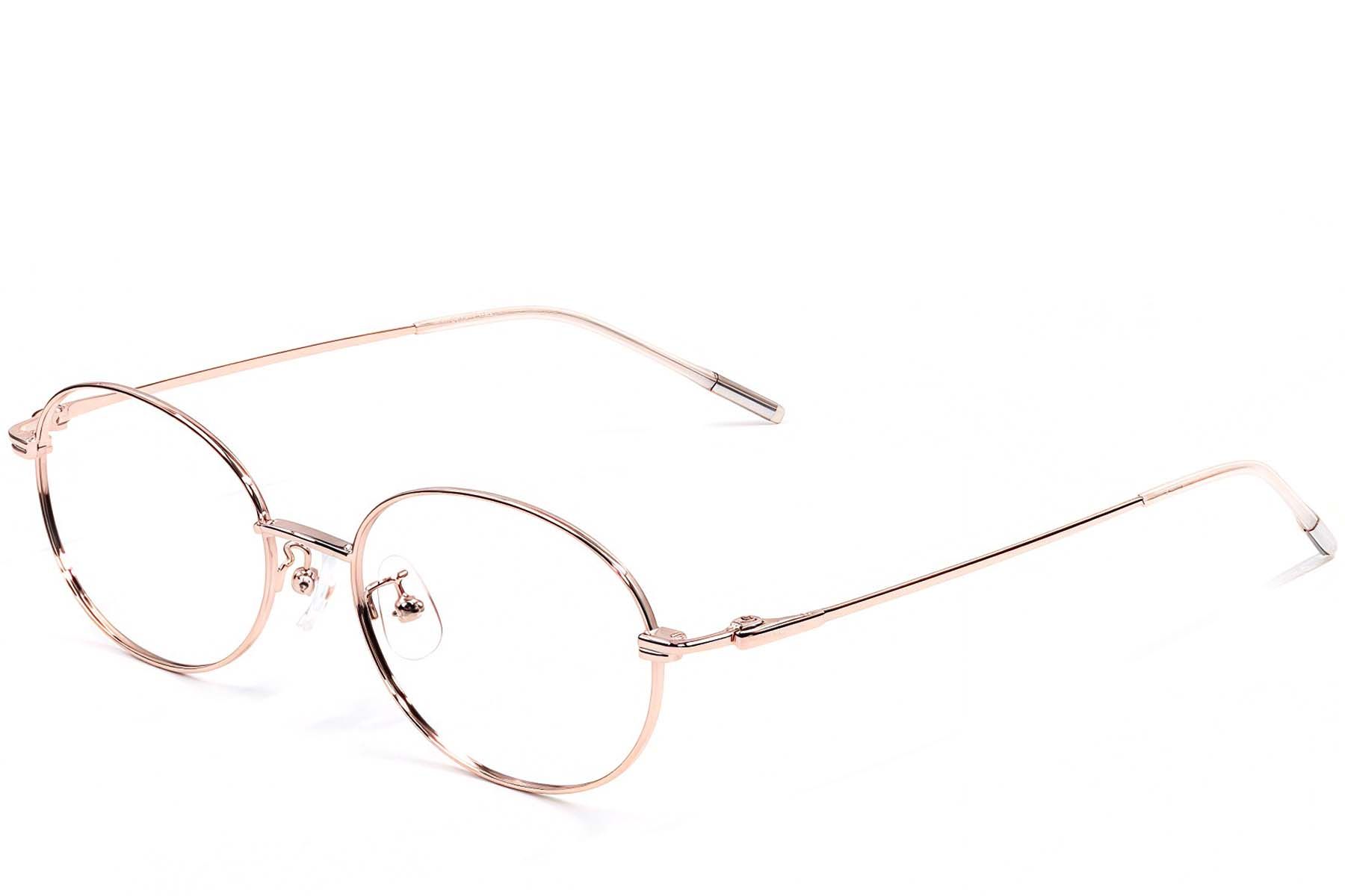 Oval Pink Metal Glasses #BS1924-0466