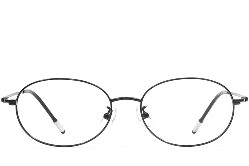 Lunettes ovales en métal noir #BS1924-0468