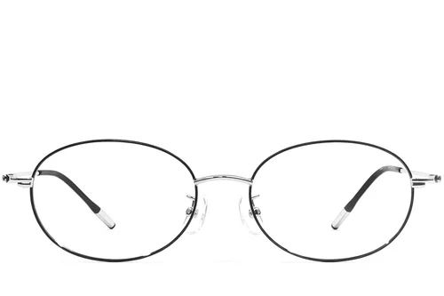Lunettes ovales en métal noir #BS1924-0469