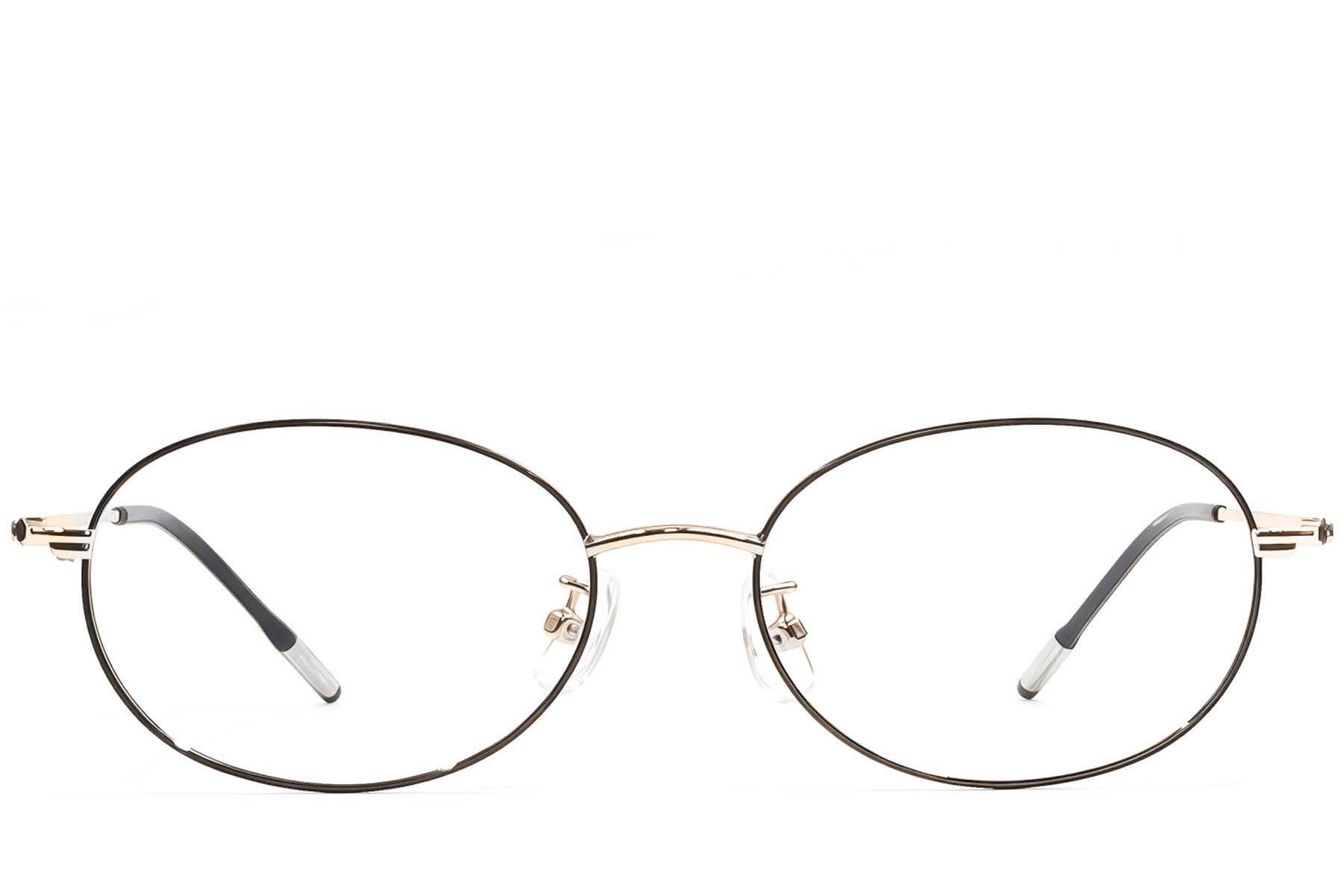 Oval Black Metal Glasses #BS1924-0471