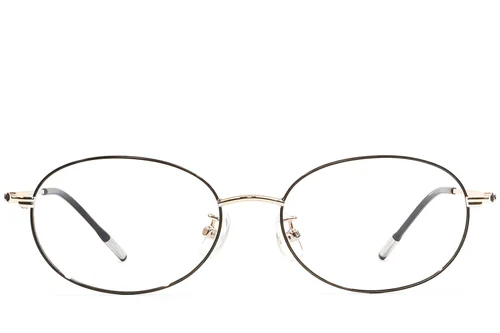 Lunettes ovales en métal noir #BS1924-0471