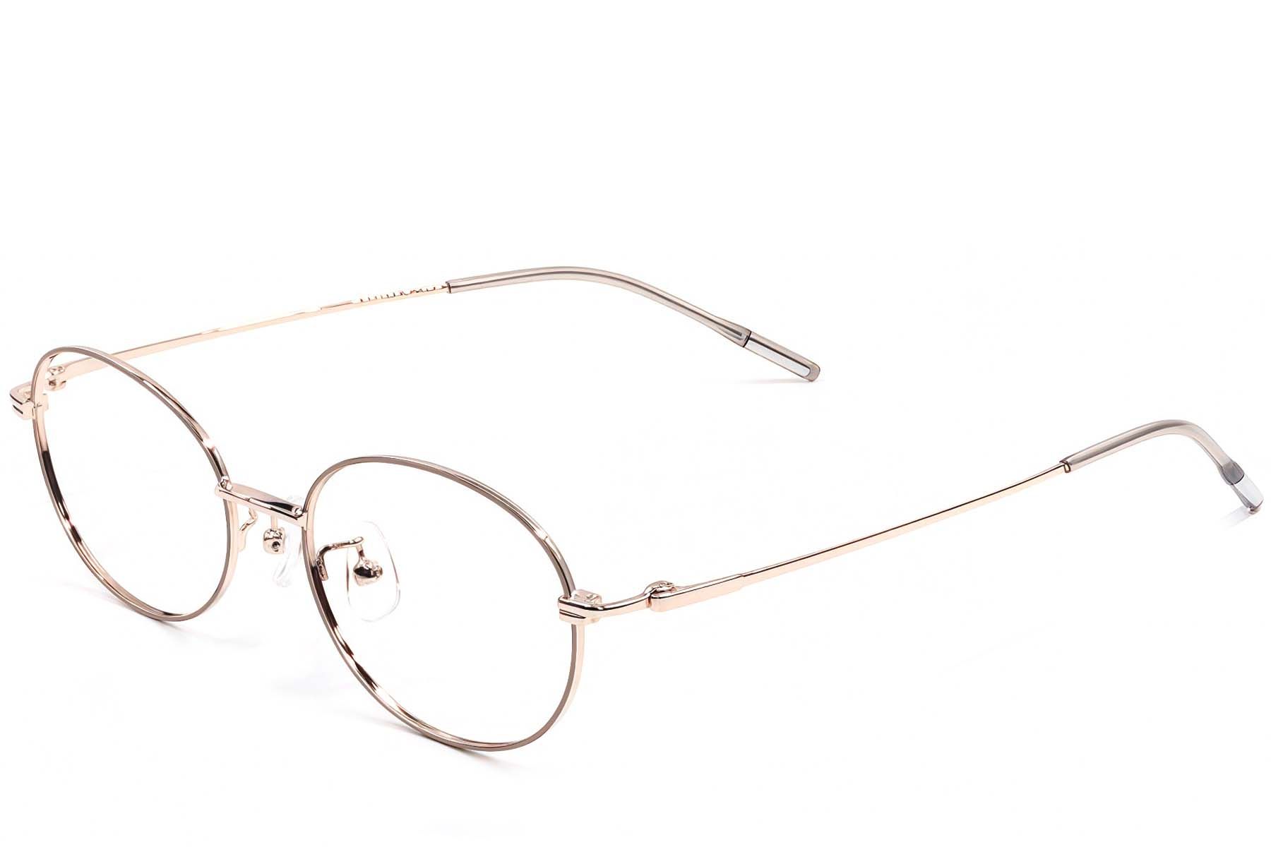 Oval Brown Metal Glasses #BS1924-0472