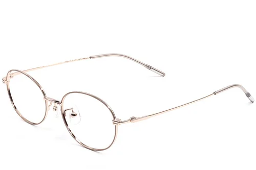Lunettes ovales en métal marron #BS1924-0472