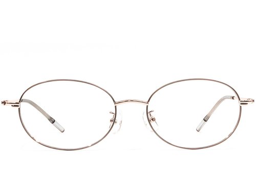 Lunettes ovales en métal marron #BS1924-0472