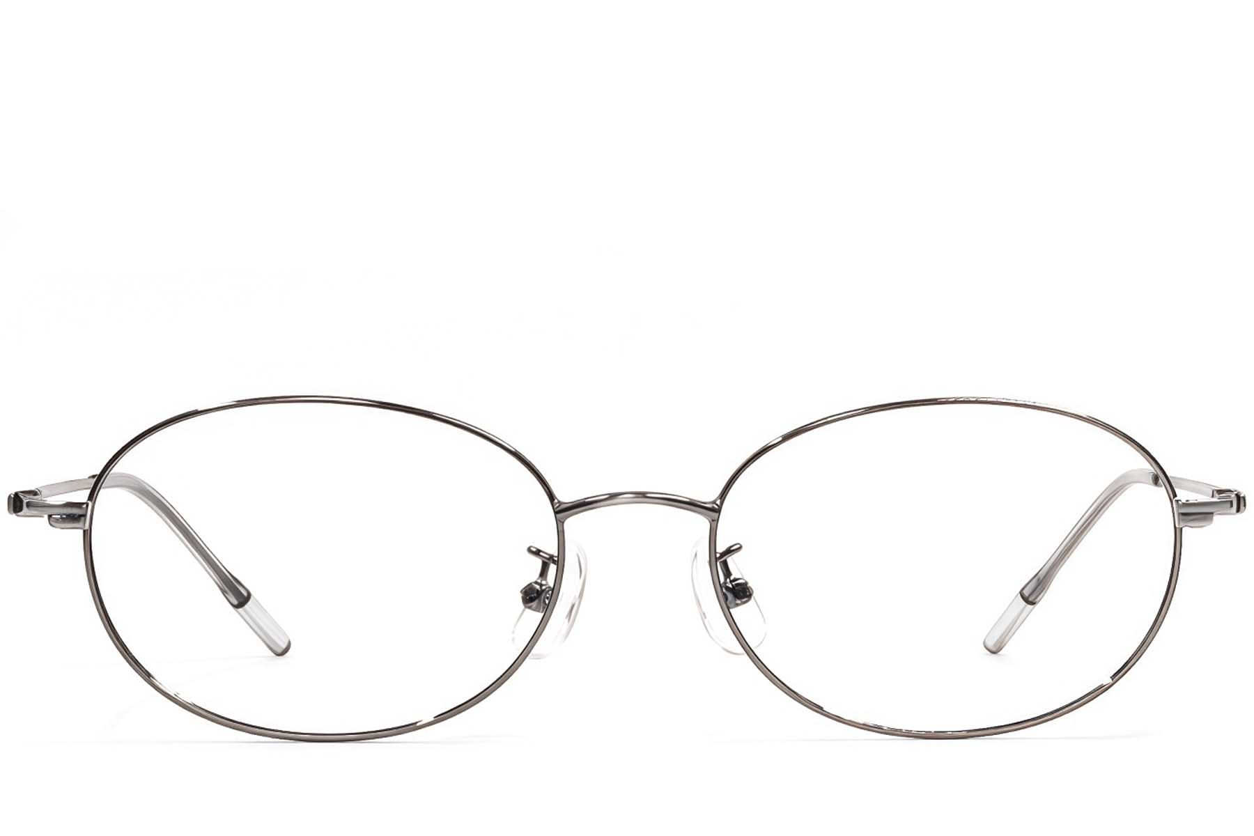 Ovale graue Metallbrille #BS1924-0473