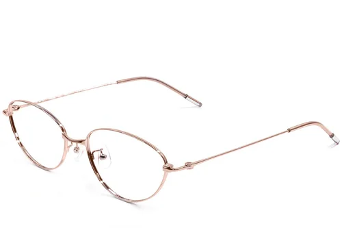 Lunettes ovales en métal rose #BS1924-0474