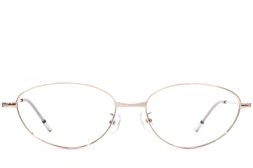 Lunettes ovales en métal rose #BS1924-0474