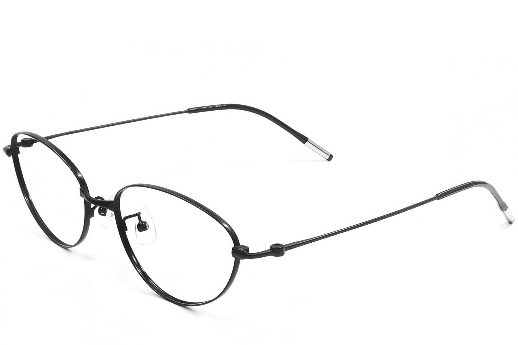 Oval Black Metal Glasses #BS1924-0475