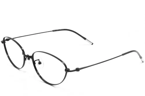 Lunettes ovales en métal noir #BS1924-0475