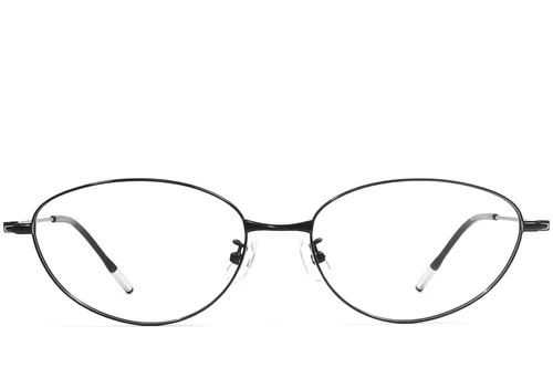 Lunettes ovales en métal noir #BS1924-0475
