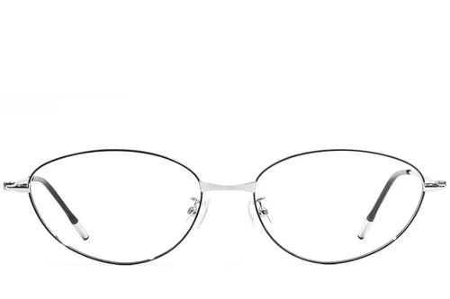 Lunettes ovales en métal noir #BS1924-0477