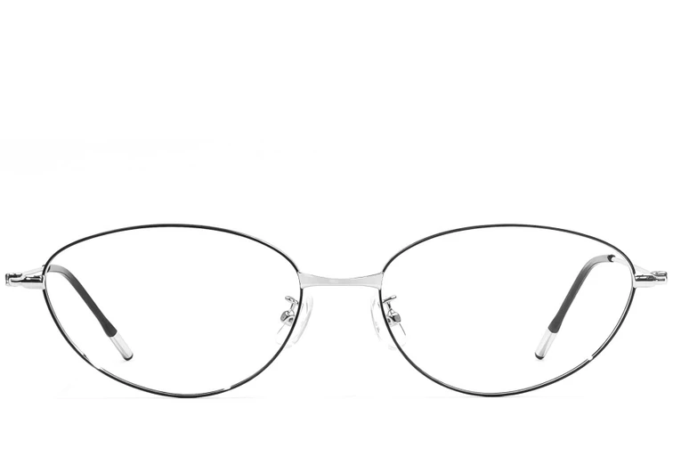 Oval Black Metal Glasses #BS1924-0477