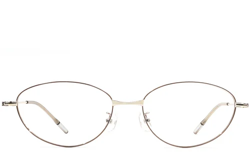 Lunettes ovales en métal marron #BS1924-0478