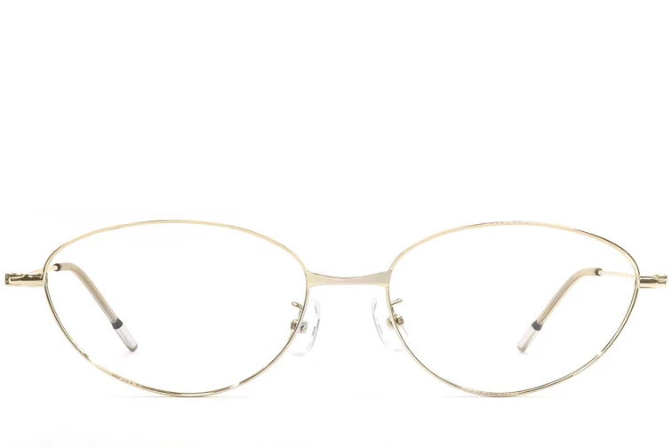 Oval Golden Metal Glasses #BS1924-0479