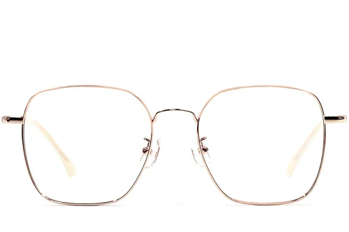 Lunettes rectangulaires en métal rose #BS1924-0481