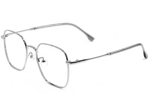 Lunettes rectangulaires en métal argenté #BS1924-0482