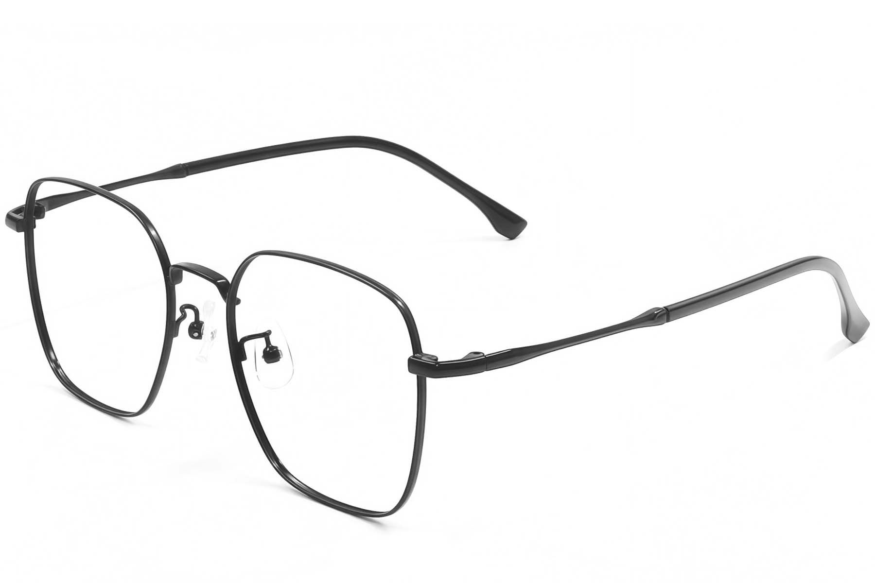 Rechteckige schwarze Metallbrille #BS1924-0483