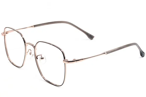 Lunettes rectangulaires en métal noir #BS1924-0484