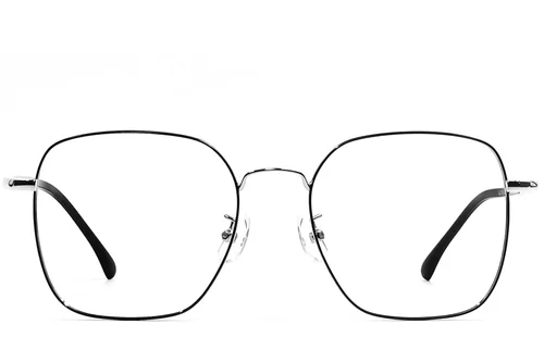 Lunettes rectangulaires en métal noir #BS1924-0485