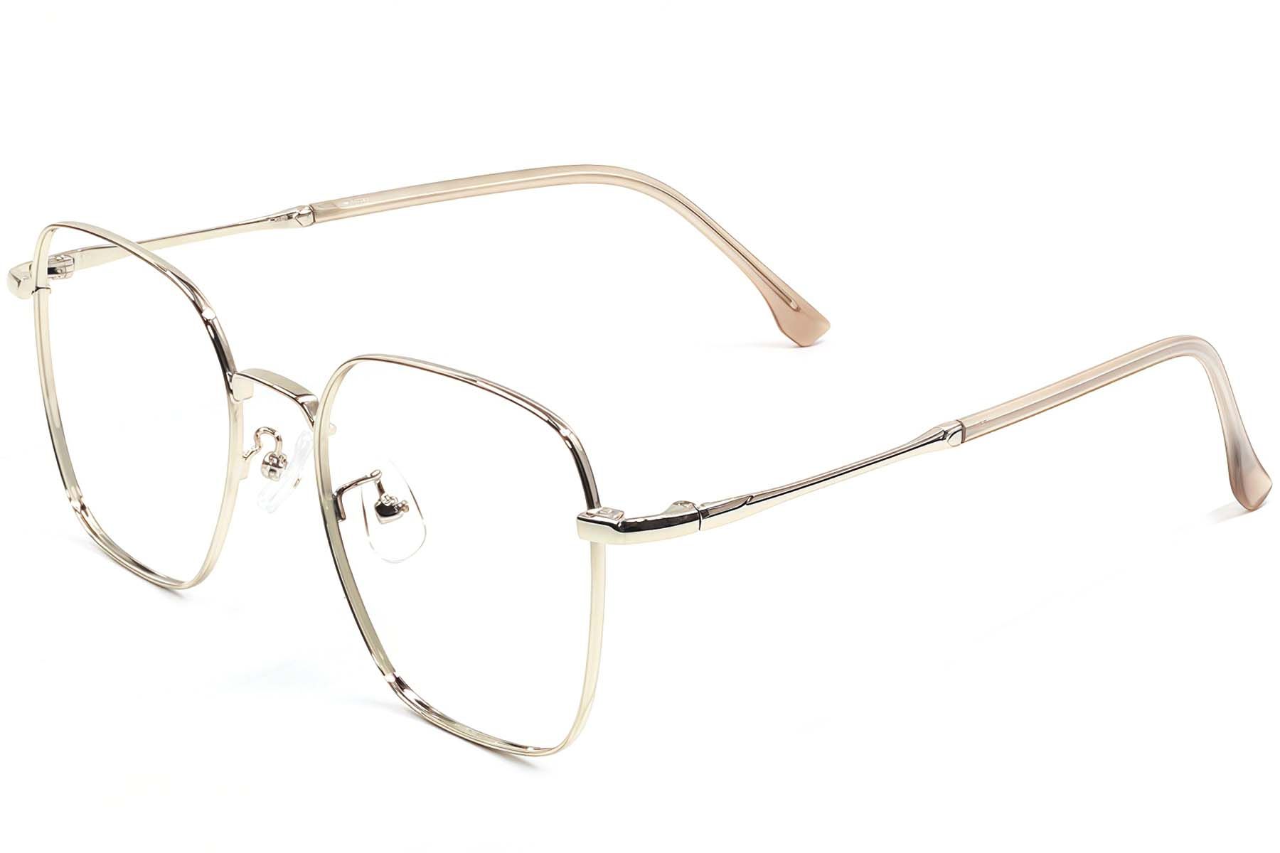 Rectangular Golden Metal Glasses #BS1924-0487