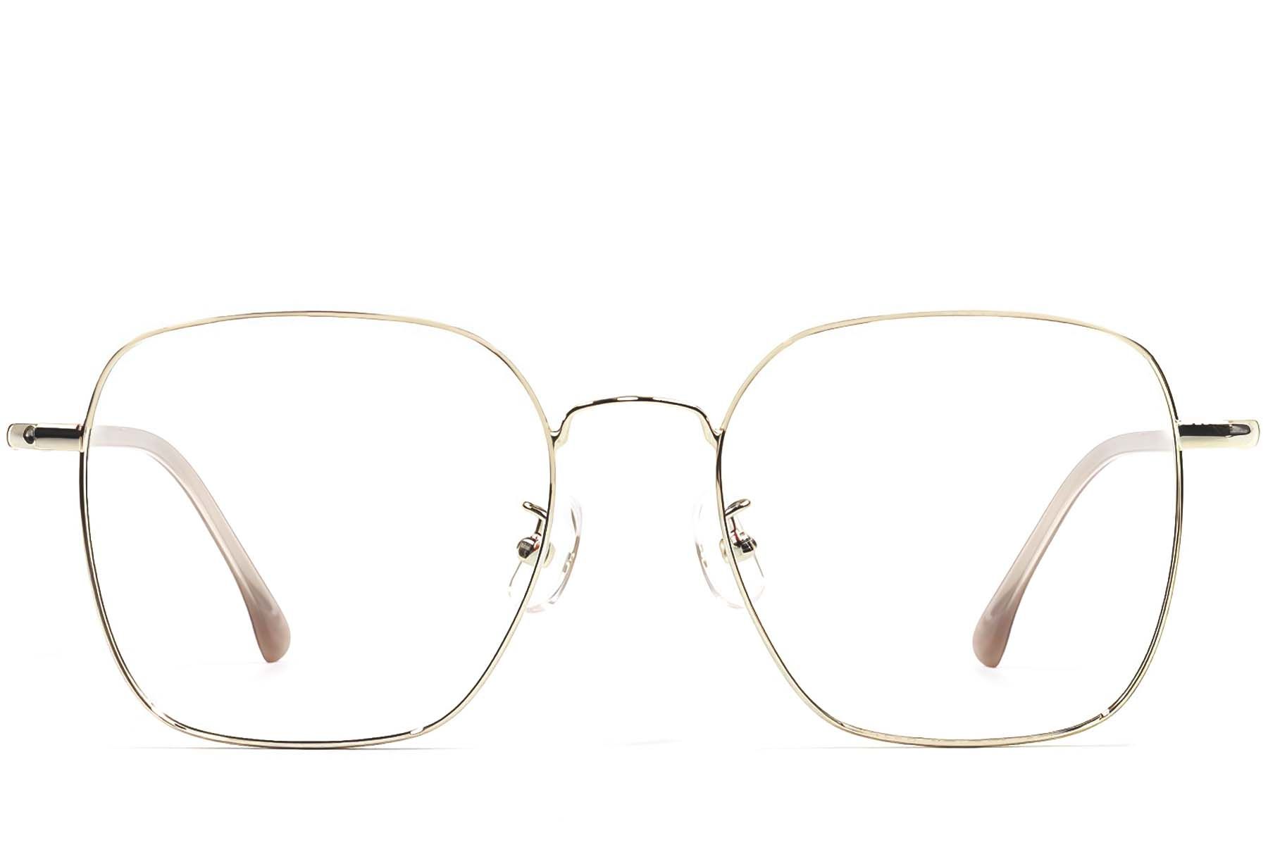 Rectangular Golden Metal Glasses #BS1924-0487