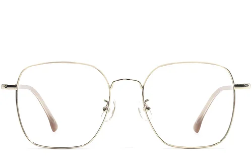 Lunettes rectangulaires en métal doré #BS1924-0487