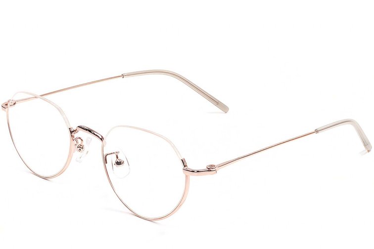 Halfomrande roze metalen bril #BS1924-0489