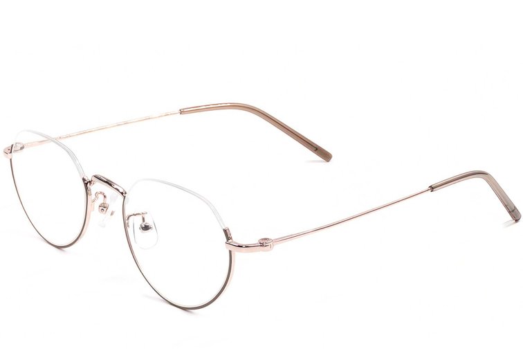 Occhiali semi-senza montatura in metallo marrone #BS1924-0494
